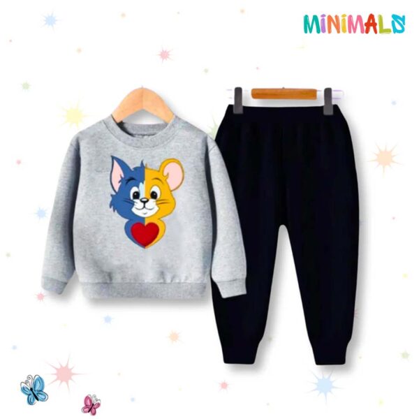 Tom and Jerry Printed Sweatshirt Set - Grey