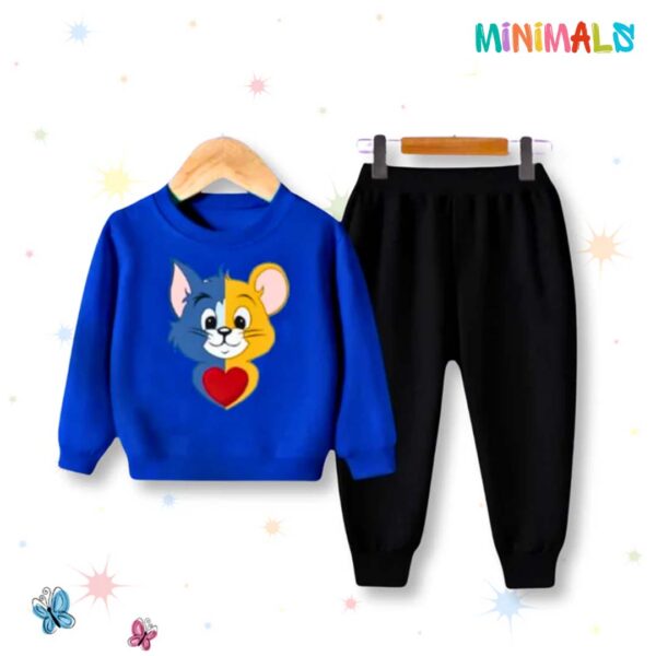 Tom and Jerry Printed Sweatshirt Set - Blue