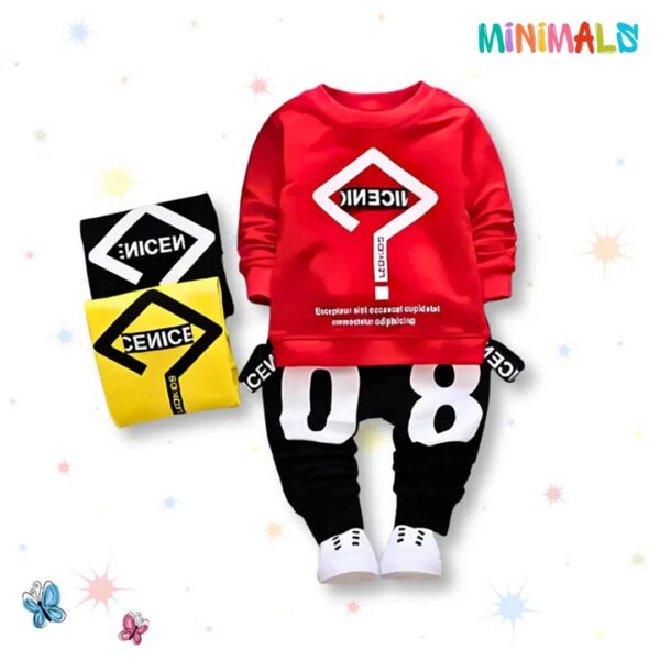 Red Design Soft Premium Sweatshirt & Trouser Pair