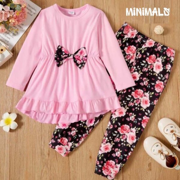 Pink & Black Floral printed Set