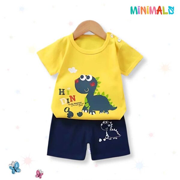 Yellow Dino Shorts Set