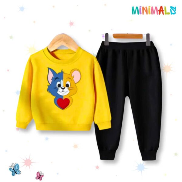 Tom and Jerry Printed Sweatshirt Set - Yellow
