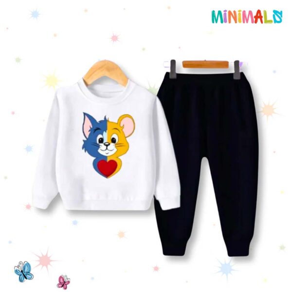 Tom and Jerry Printed Sweatshirt Set - White